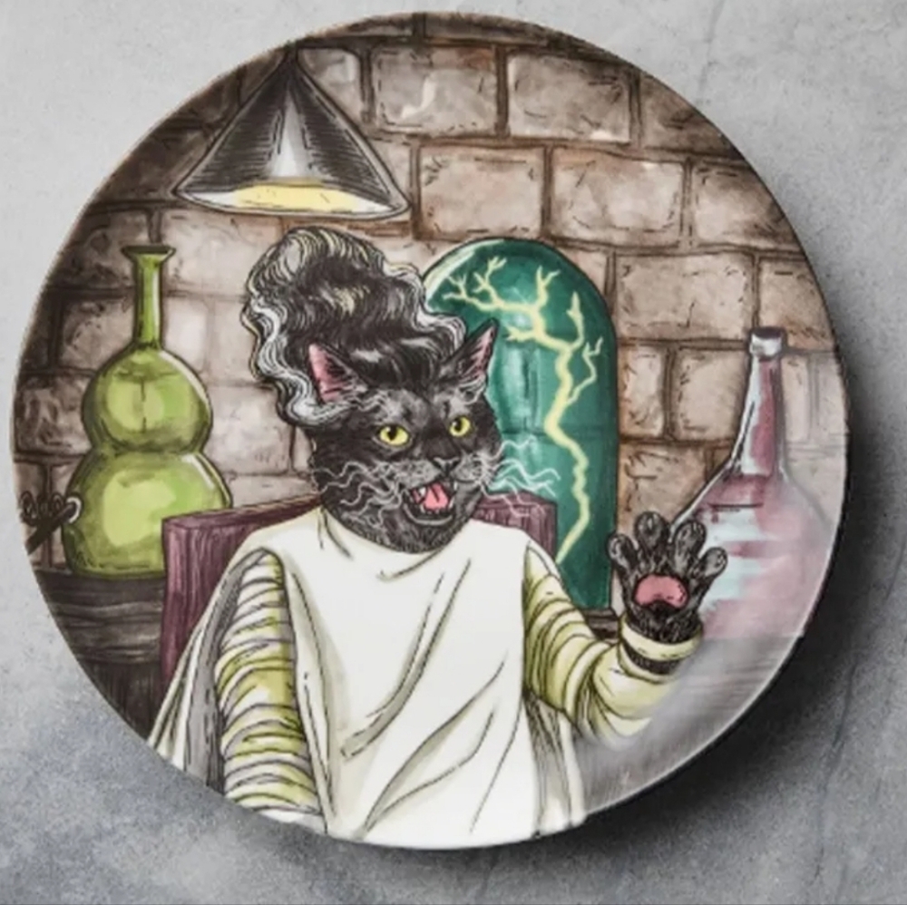❤️BUY 5 GET 3 FREE West Elm Dapper Animal Halloween Salad Plate,Retail $14.00 US - Picture 2 of 11
